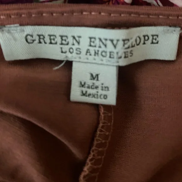 Green Envelope Terracotta Utility Modern Earthy Minimalist Long Sleeve Top M - Picture 4 of 6